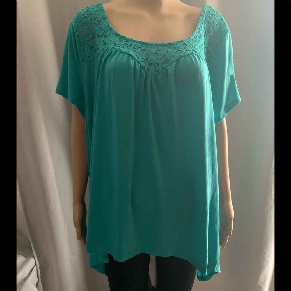 Torrid Teal Blouse Size 4